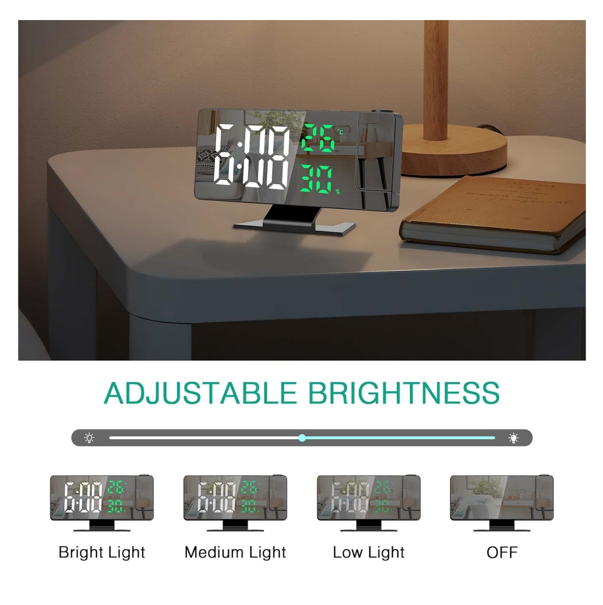 Miniatura 4 de Reloj Despertador De Proyección 180°